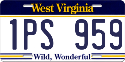 WV license plate 1PS959