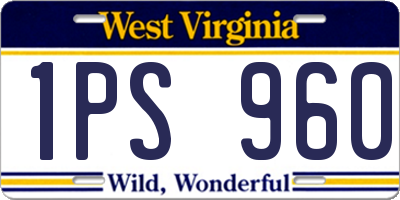 WV license plate 1PS960