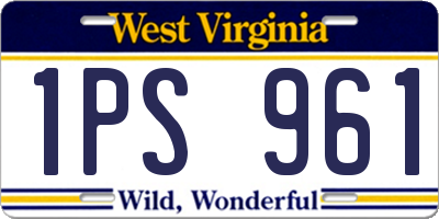 WV license plate 1PS961
