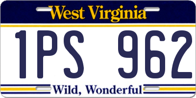 WV license plate 1PS962