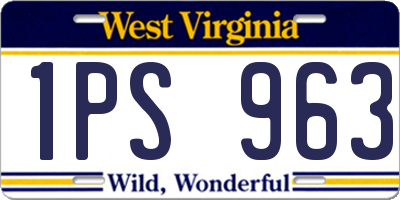 WV license plate 1PS963