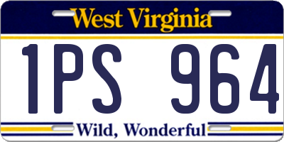 WV license plate 1PS964