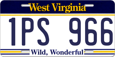 WV license plate 1PS966