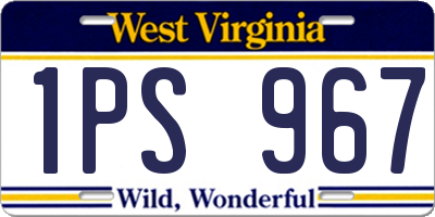 WV license plate 1PS967