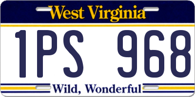 WV license plate 1PS968