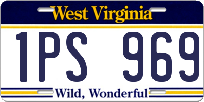 WV license plate 1PS969