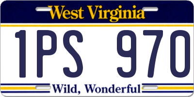 WV license plate 1PS970