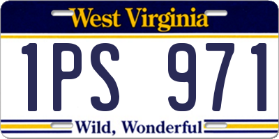 WV license plate 1PS971