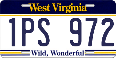 WV license plate 1PS972