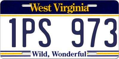 WV license plate 1PS973