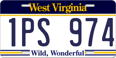 WV license plate 1PS974