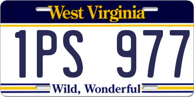 WV license plate 1PS977