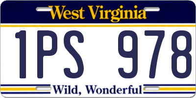WV license plate 1PS978