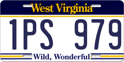 WV license plate 1PS979