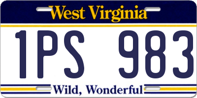 WV license plate 1PS983