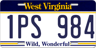WV license plate 1PS984