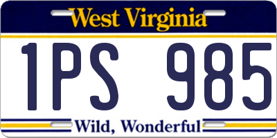 WV license plate 1PS985