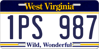 WV license plate 1PS987