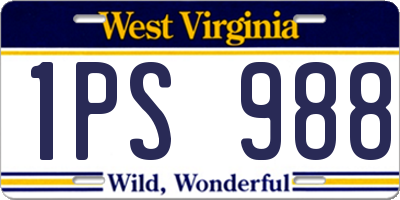WV license plate 1PS988