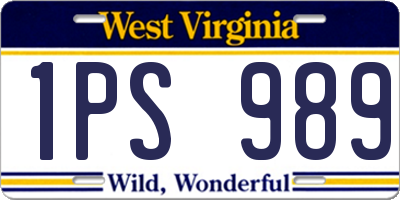 WV license plate 1PS989