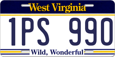 WV license plate 1PS990