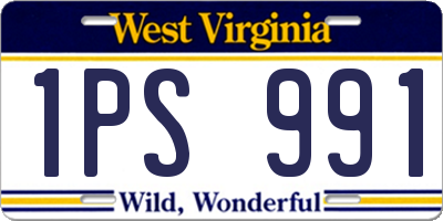 WV license plate 1PS991