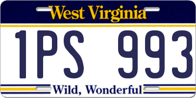 WV license plate 1PS993