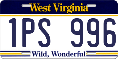 WV license plate 1PS996
