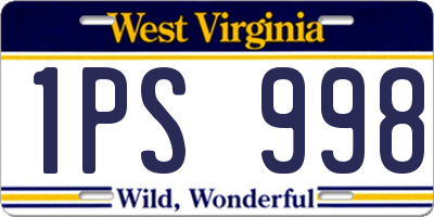 WV license plate 1PS998