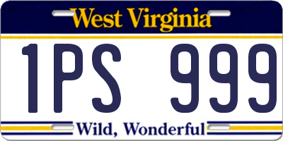 WV license plate 1PS999