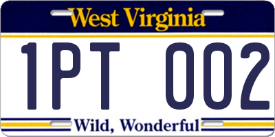 WV license plate 1PT002