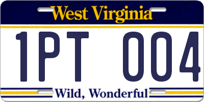 WV license plate 1PT004