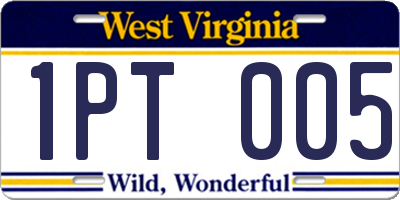 WV license plate 1PT005