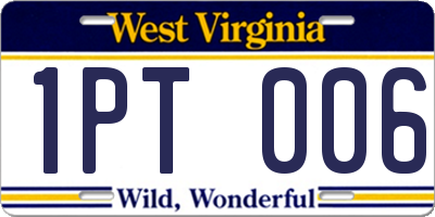 WV license plate 1PT006