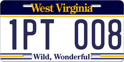 WV license plate 1PT008