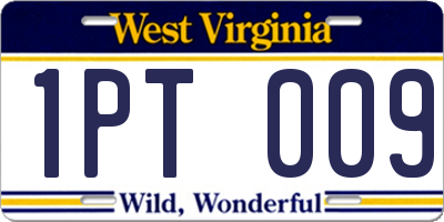 WV license plate 1PT009