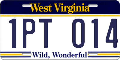 WV license plate 1PT014