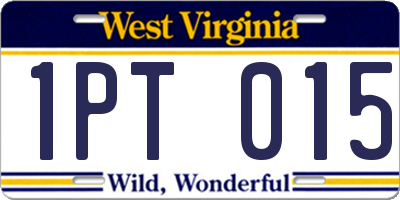 WV license plate 1PT015
