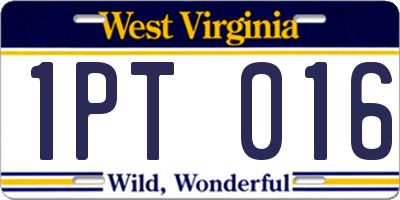 WV license plate 1PT016