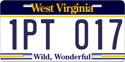 WV license plate 1PT017