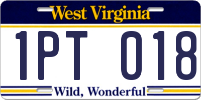 WV license plate 1PT018