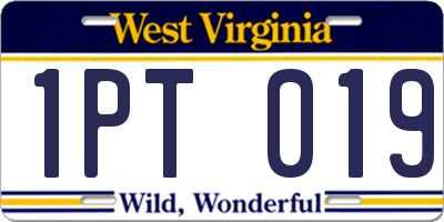 WV license plate 1PT019