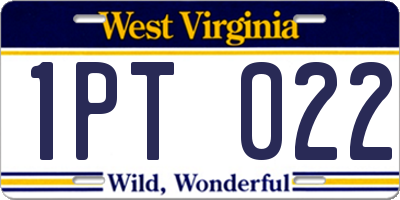 WV license plate 1PT022