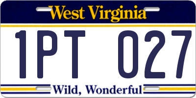 WV license plate 1PT027