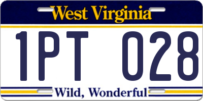 WV license plate 1PT028