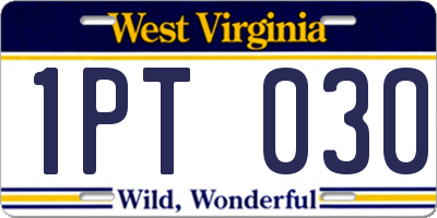 WV license plate 1PT030