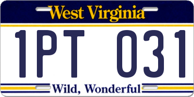 WV license plate 1PT031