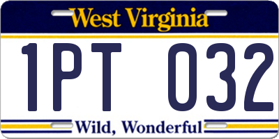 WV license plate 1PT032