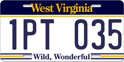WV license plate 1PT035