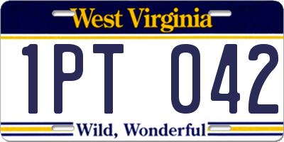 WV license plate 1PT042